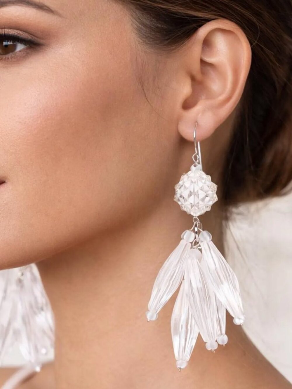 Oversized Lightweight Faux CrystalStatement Earrings – Bold, Comfortable Dangles - Picture 2 of 5